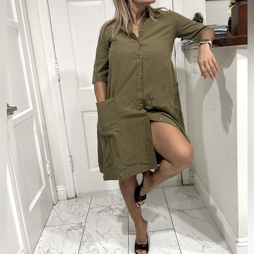 Loose fit olive green dress size XS